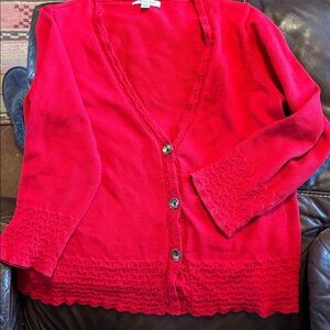 Coldwater Creek Vibrant Red Cardigan